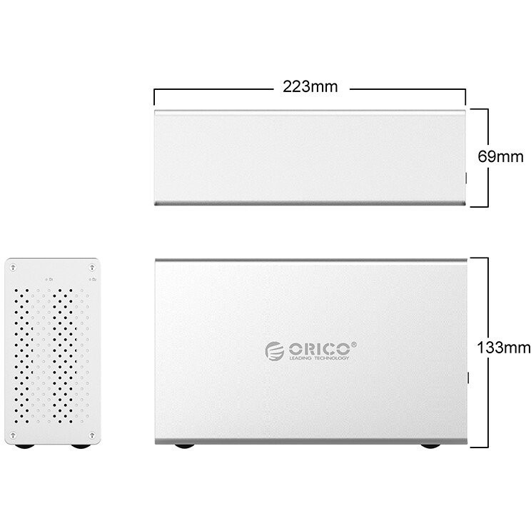 Внешний корпус для HDD Orico WS200RU3 Silver - WS200RU3-SV - фото 3