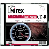 Диск CD-R Mirex 700Mb 52x Maximum Slim Case (1 шт.) (201229)