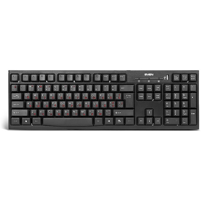 Клавиатура Sven Standard 304 USB+HUB Black - SV-03100304UB