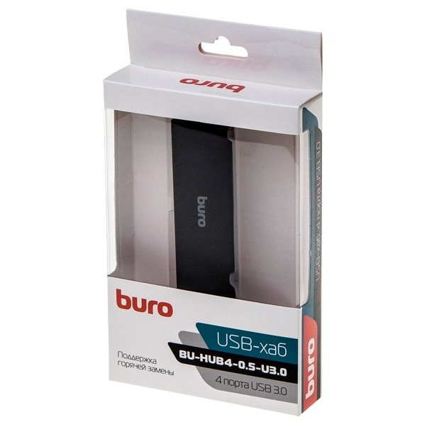 USB-концентратор Buro BU-HUB4-0.5-U3.0 - фото 9