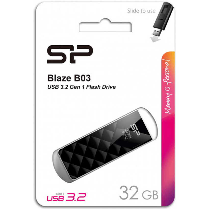USB Flash накопитель 32Gb Silicon Power Blaze B03 Black (SP032GBUF3B03V1K) - фото 2