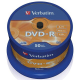 Диск DVD-R Verbatim 4.7Gb 16x Cake Box (50 шт.) (43548)