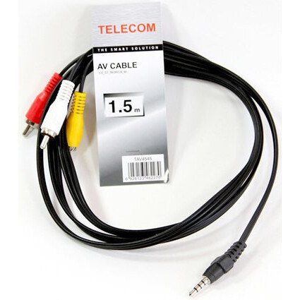 Кабель 3.5 Jack (M) - 3x RCA (M), 1.5м, Telecom TAV4545-1.5M