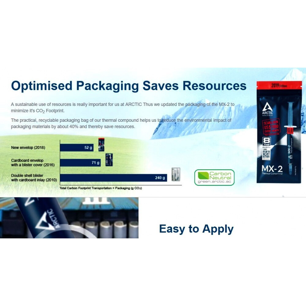 Термопаста Arctic MX-2 Thermal Compound 2019 Edition (8 г) - ACTCP00004B - фото 3