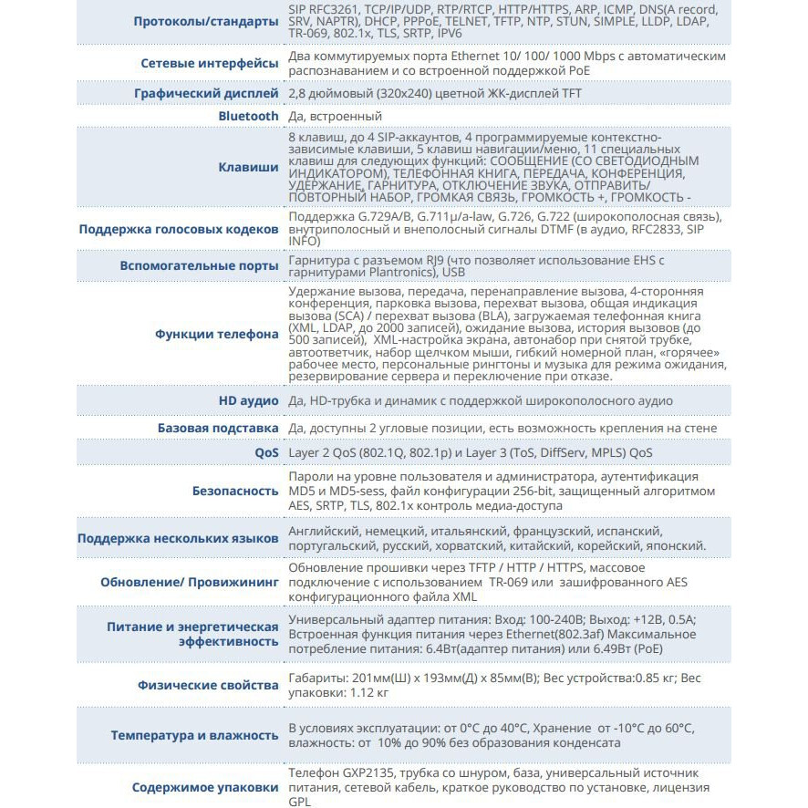 VoIP-телефон Grandstream GXP2135 - фото 4