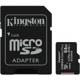 Карта памяти 64Gb MicroSD Kingston Canvas Select Plus + SD адаптер (SDCS2/64GB)