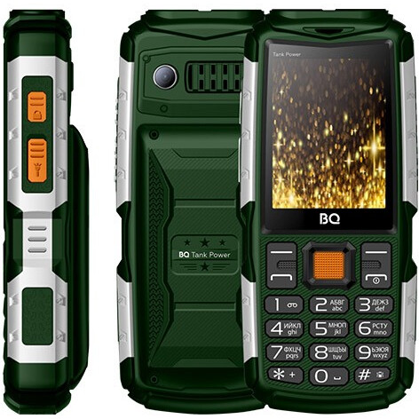 Телефон BQ 2430 Tank Power Green/Silver