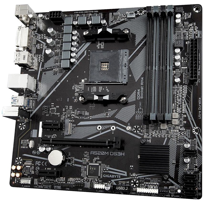 Материнская плата Gigabyte A520M DS3H - фото 3