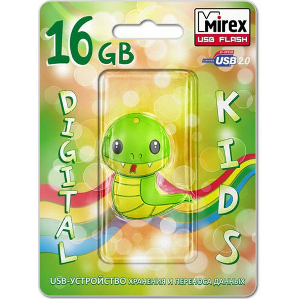 USB Flash накопитель 16Gb Mirex Snake Green - 13600-KIDSNG16