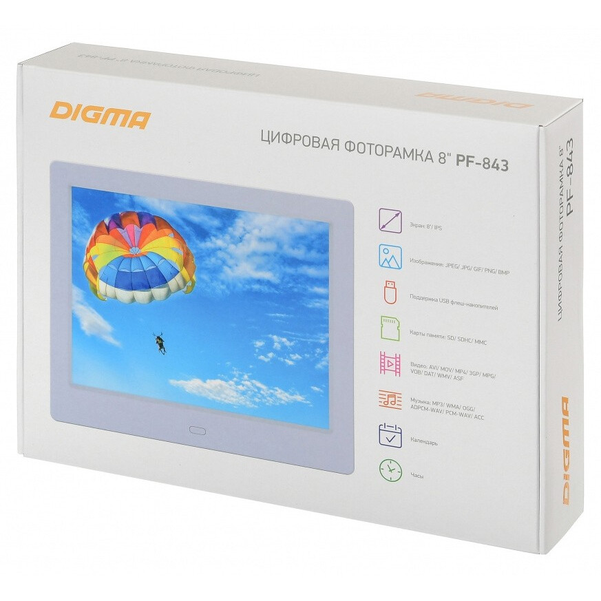 Цифровая фоторамка Digma PF-843 8" White - PF843W - фото 11