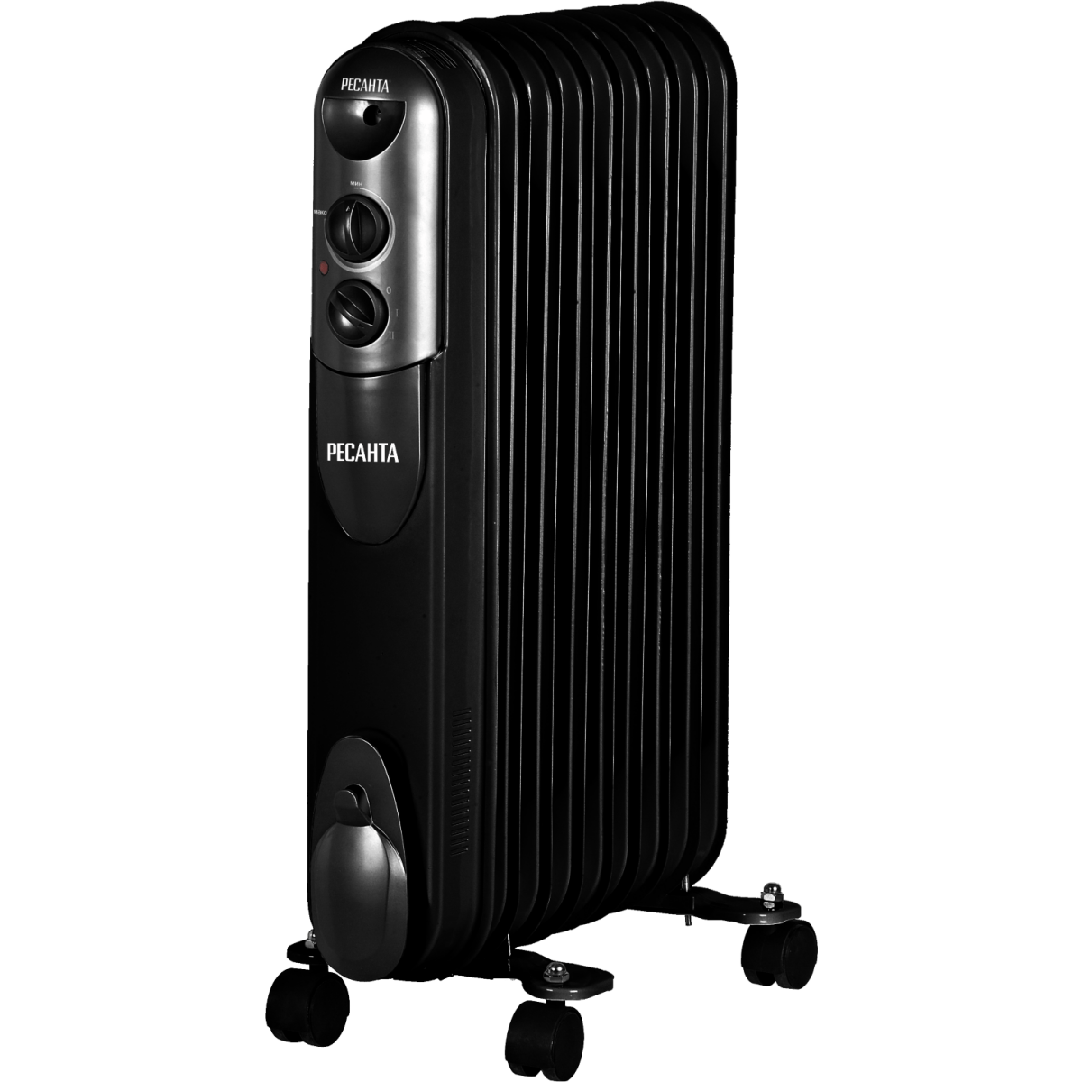 Масляный радиатор Ресанта ОМПТ-9НЧ 2000W Black - 67/3/14