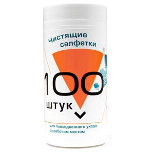 Салфетки Konoos KBU-100 для комп. техники в банке, 100 шт