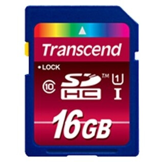 Карта памяти 16Gb SD Transcend  (TS16GSDHC10U1)