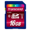 Карта памяти 16Gb SD Transcend  (TS16GSDHC10U1)