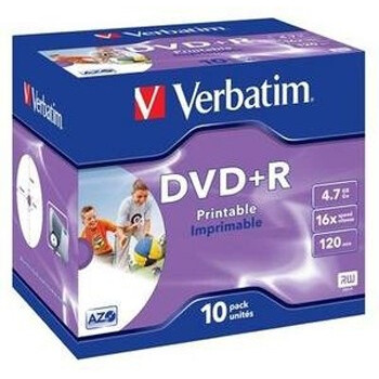 Диск DVD+R Verbatim 4.7Gb 16x Jewel Case Printable (10 шт.) - 43508