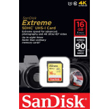 Карта памяти 16Gb SD SanDisk Extreme  (SDSDXNE-016G-GNCIN)