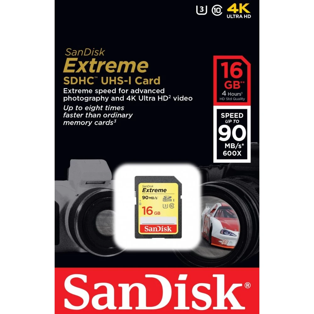 Карта памяти 16Gb SD SanDisk Extreme  (SDSDXNE-016G-GNCIN) - фото 2