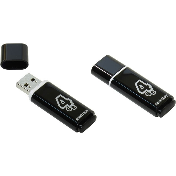 USB Flash накопитель 4GB SmartBuy Glossy Black (SB4GBGS-K)