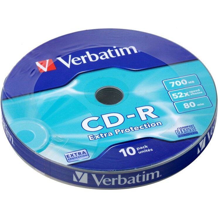 Диск CD-R Verbatim 700Mb 52x Extra Protect (10шт) (43725)