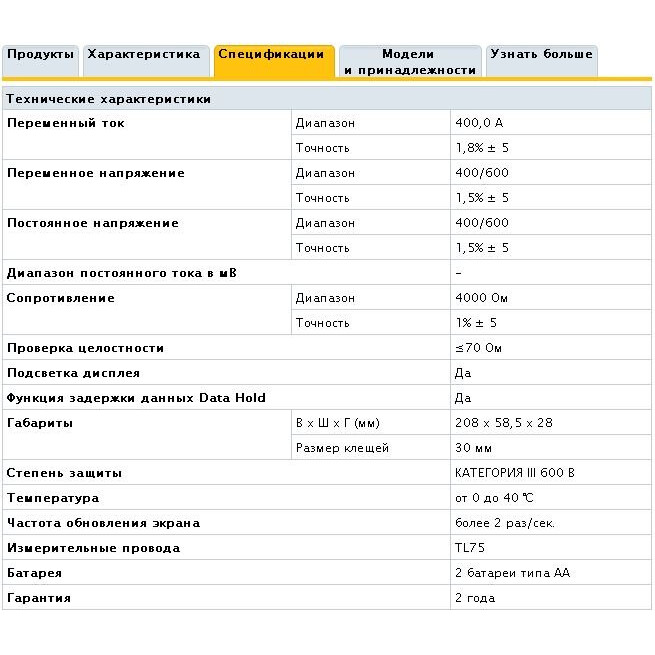 Токоизмерительные клещи Fluke Networks 302+ - FLUKE-302+/EM ERTA - фото 3
