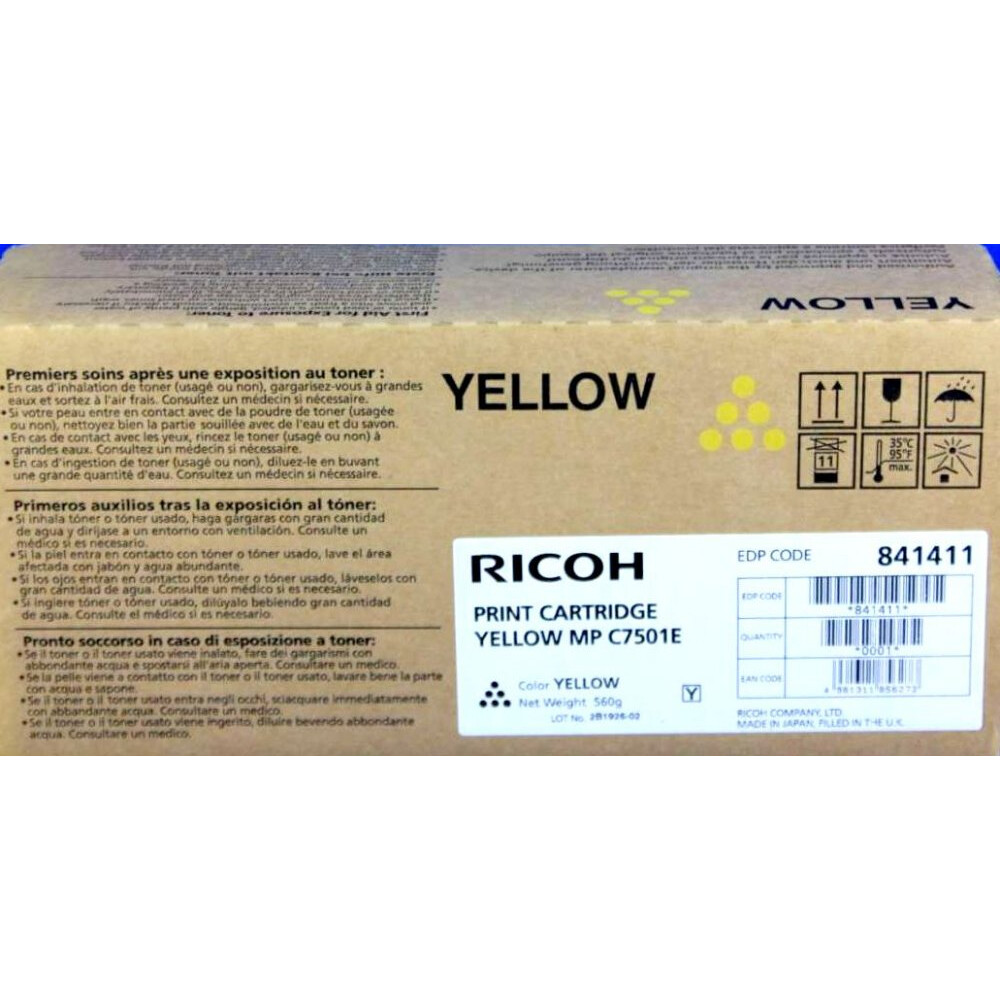 Картридж Ricoh MP C7501E Yellow