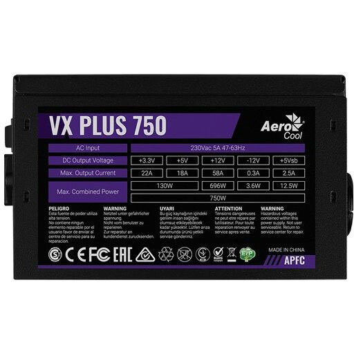 Блок питания 750W AeroCool VX-750 PLUS - EN62802 - фото 3