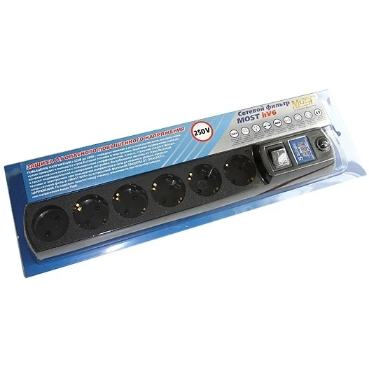 Сетевой фильтр Most HV6 Black 2м - HV6 2М BK - фото 2