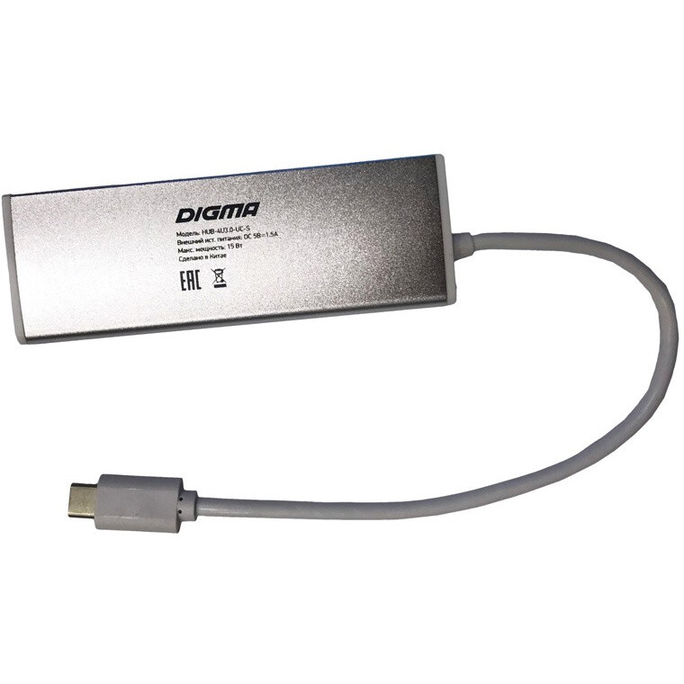 USB-концентратор Digma HUB-4U3.0-UC-S - фото 2