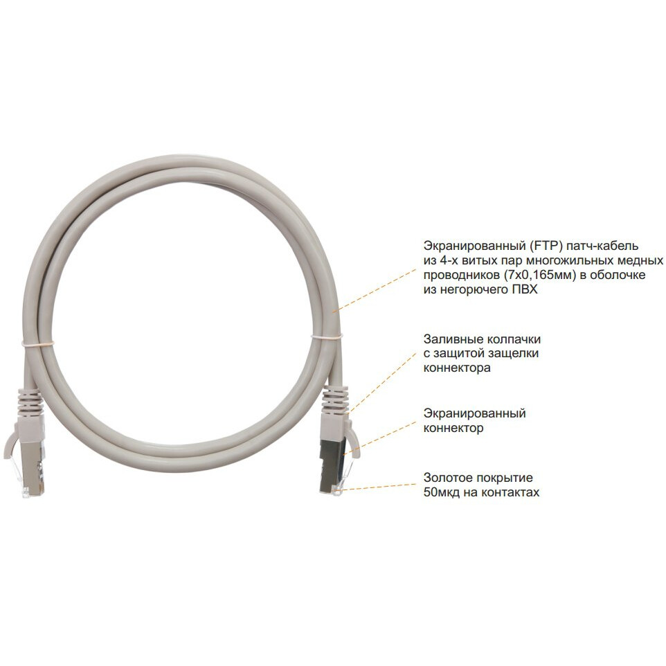 Патч-корд NIKOMAX NMC-PC4SD55B-001-C-GY, 0.15м - фото 2