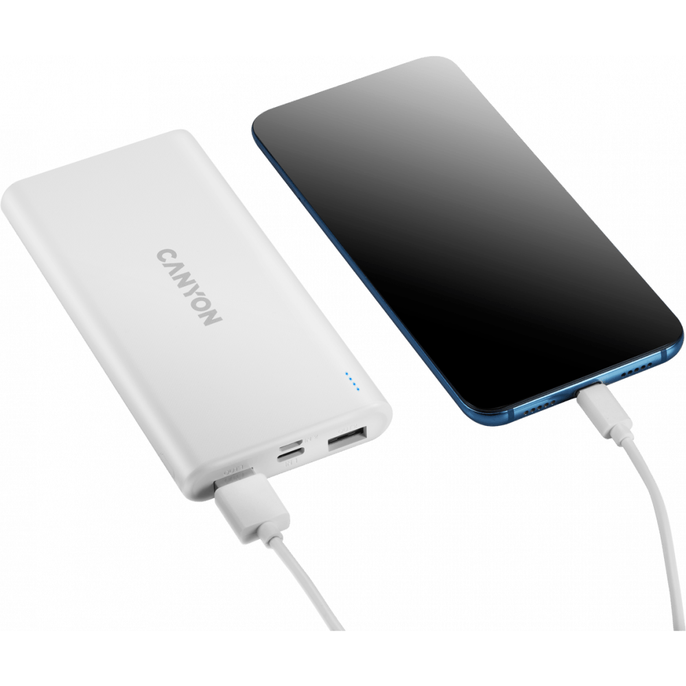Внешний аккумулятор Canyon CNE-CPB1006W White - фото 2