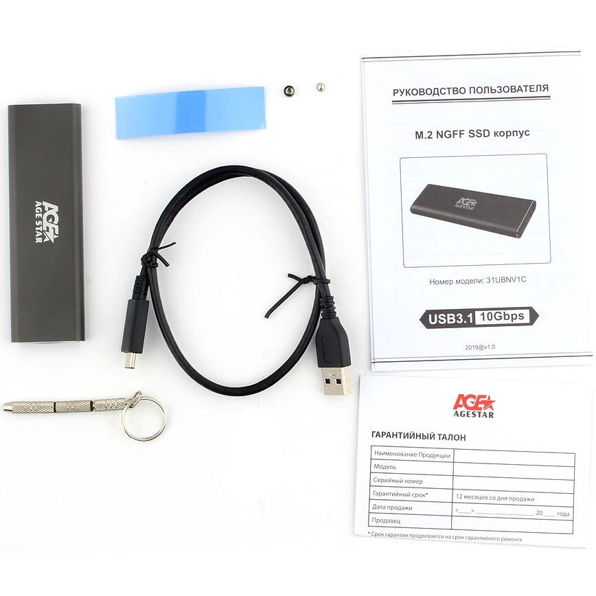 Внешний корпус для SSD M.2 AgeStar 31UBNV1C - фото 3