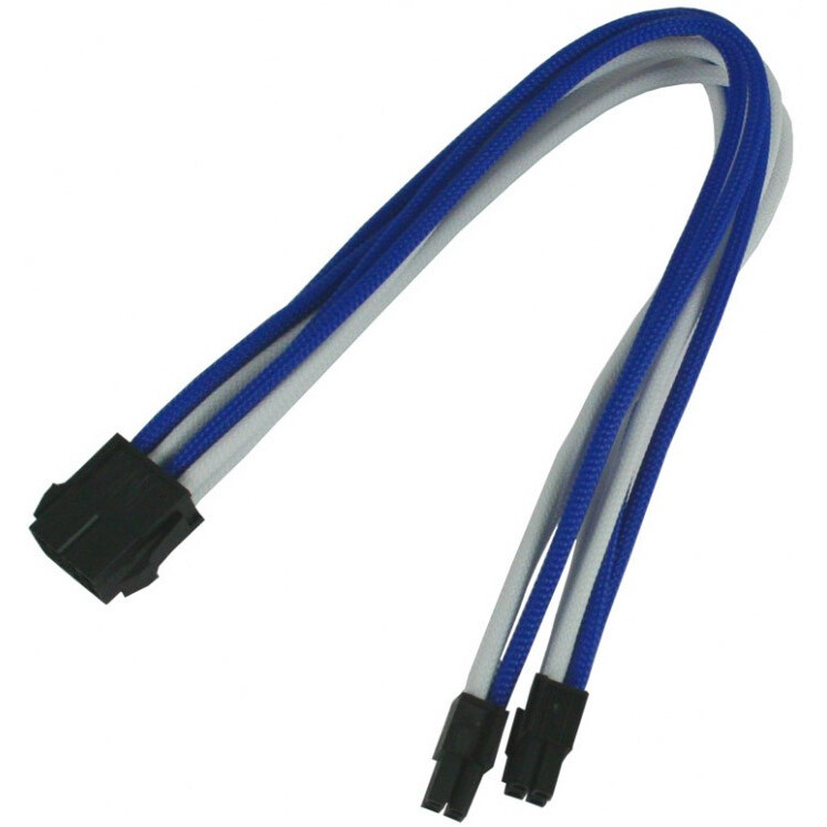 Кабель удлинительный 8-pin EPS - 4+4-pin EPS, 0.3м, Nanoxia NX8PV3EBW