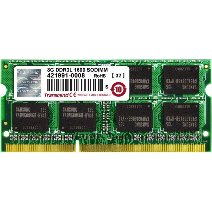 Оперативная память 8Gb DDR-III 1600MHz Transcend SO-DIMM (TS1GSK64W6H) OEM