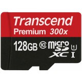 Карта памяти 128Gb MicroSD Transcend + SD адаптер (TS128GUSDU1)