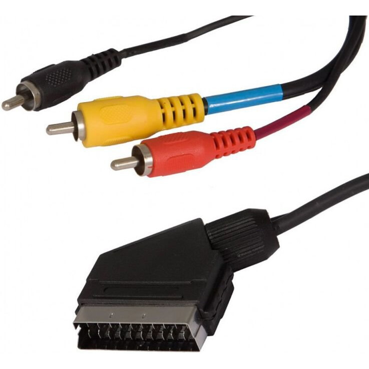 Кабель SCART (M) - 3x RCA (M), 2м, Buro BSC005-2