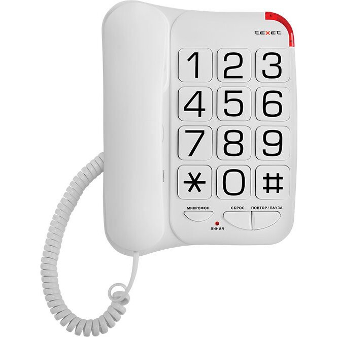 Проводной телефон Texet TX-201 White