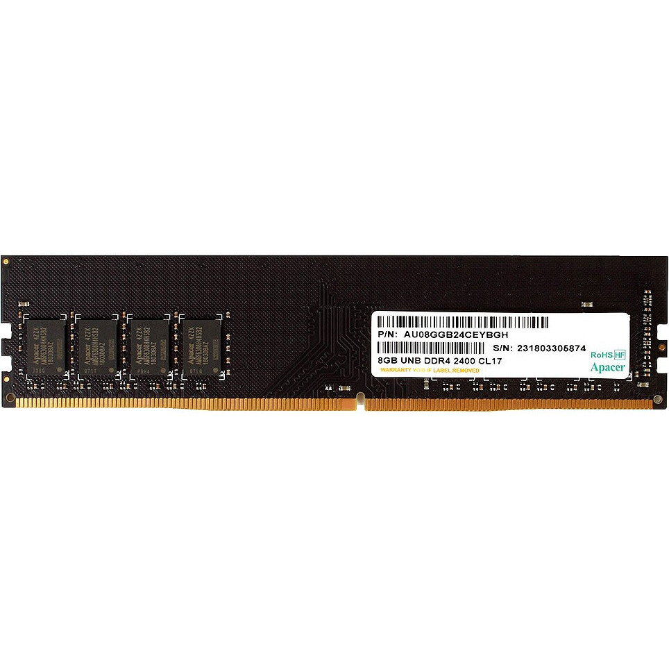 Оперативная память 8Gb DDR4 2400MHz Apacer (AU08GGB24CEYBGH) RTL - EL.08G2T.GFH