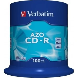 Диск CD-R Verbatim 700Mb 52x DataLife+ Cake Box (100шт) (43430)