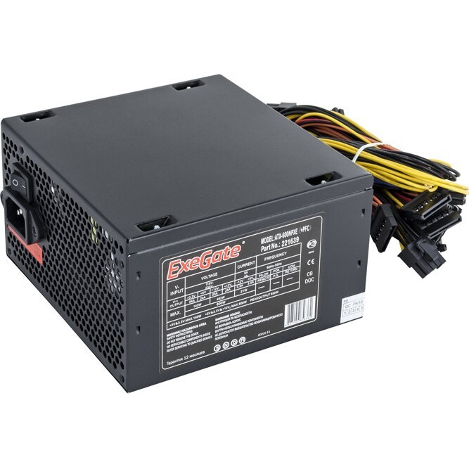 Блок питания 600W ExeGate 600NPXE (+PFC) (EX221639RUS-PC)