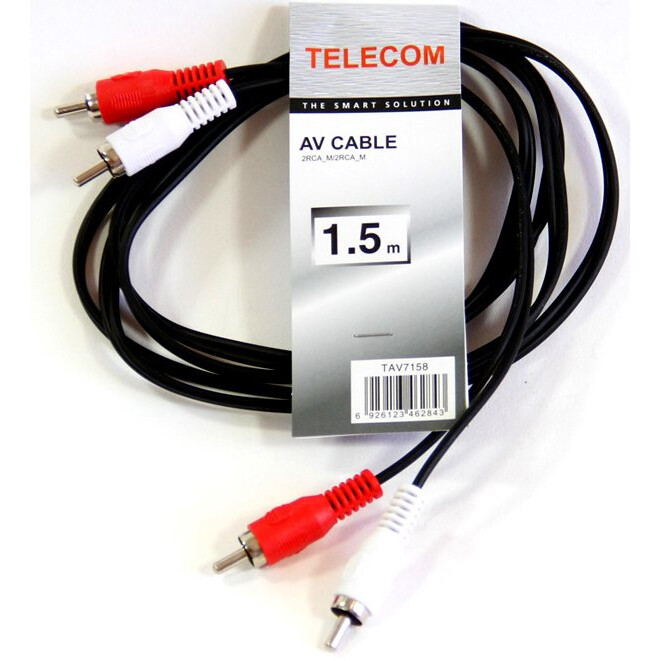 Кабель 2x RCA (M) - 2x RCA (M), 1.5м, Telecom TAV7158-1.5M