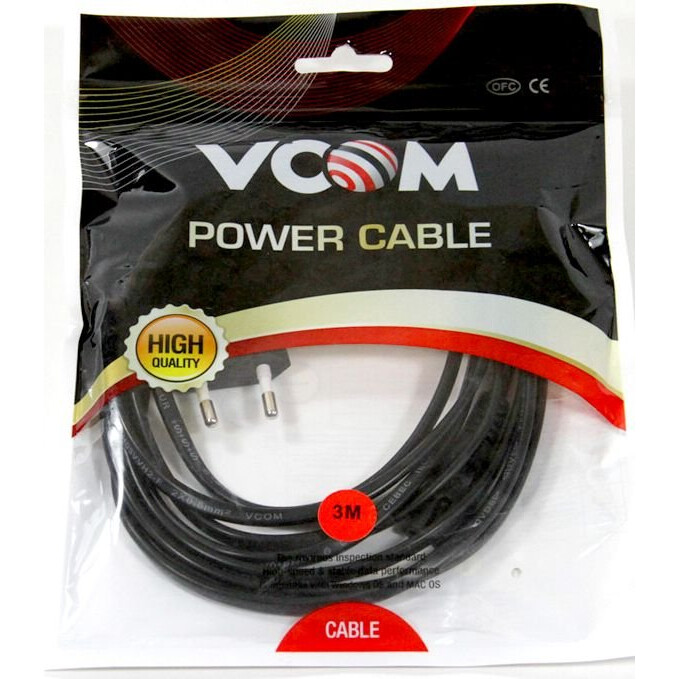 Кабель питания CEE 7/16 - C7, 3м, VCOM CE023-CU0.5-3M - фото 3