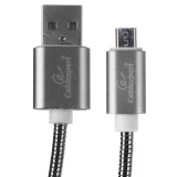 Кабель USB A (M) - microUSB B (M), 1м, Gembird, CC-G-mUSB02Gy-1M