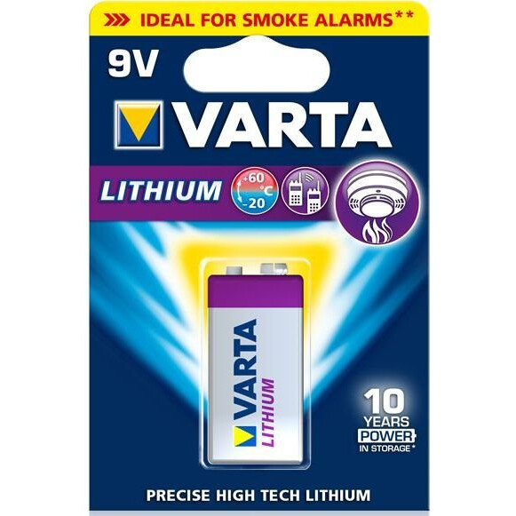 Батарейка Varta Lithium (9V, 1 шт.) - 06122301401