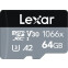 Карта памяти 64Gb MicroSD Lexar + SD адаптер (LMS1066064G-BNANG)
