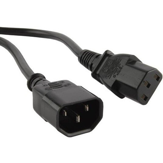 Кабель питания C13 - C14, 0.5м, Hyperline PWC-IEC13-IEC14-0.5-BK