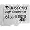 Карта памяти 64Gb MicroSD Transcend + SD адаптер (TS64GUSDXC10V)