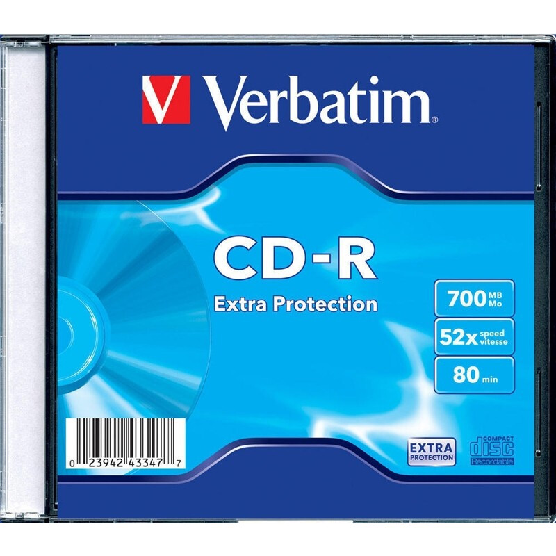 Диск CD-R Verbatim 700MB 52x Extra Protection Slim Case (1 шт.)