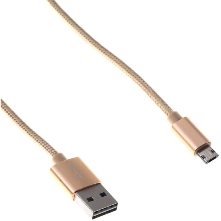 Кабель USB A (M) - microUSB B (M), 1м, Buro BHP RET MICUSB-BR Gold - фото 3