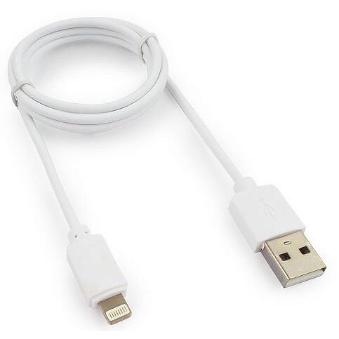 Кабель USB - Lightning, 1м, Гарнизон GCC-USB2-AP2-1M-W
