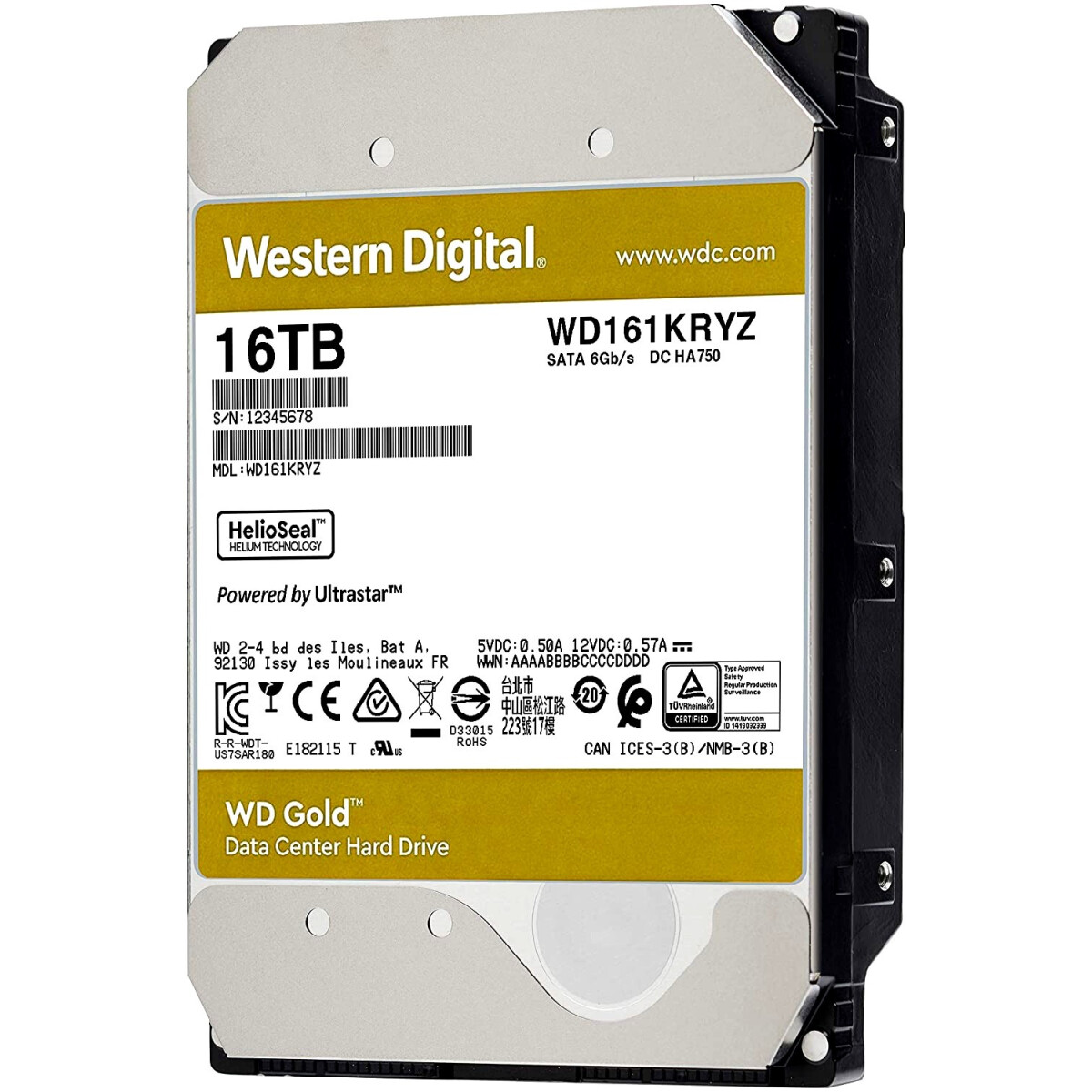 Жёсткий диск 16Tb SATA-III WD Gold (WD161KRYZ)